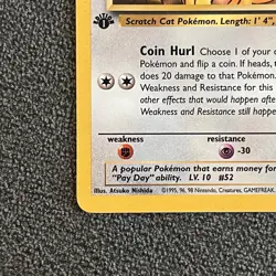1st Edition Meowth 62/82 LP/NM - Team Rocket Common - Vintage WOTC Pokemon TCG - Image 5