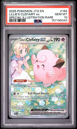2025 POKEMON JTG EN-JOURNEY TOGETHER #184 LILLIE'S CLEFAIRY EX PSA 10 - Image 1