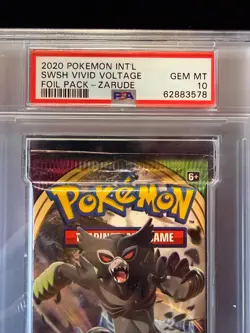 2020 Pokemon Intl Swsh Vivid Voltage Foil Pack Zarude GEM MT 10 Graded PSA - Image 3