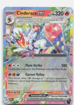 Cinderace ex 038/217 Double Rare Ascended Heroes Pokemon Near Mint - Image 1
