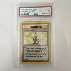 Pokemon Trader Rare Trainer Base Set Shadowless 1st Edition 77/102 PSA 3 1999 - Image 1