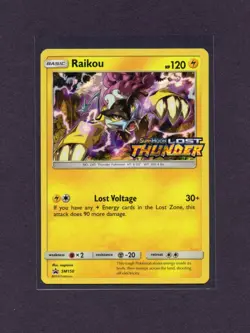 Raikou Lost Thunder Prerelease Promo SM150 SM Holo Pokemon - Image 1