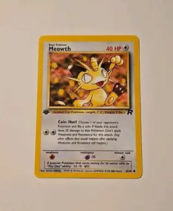 Meowth 62/82 1st Edition Common Team Rocket Pokemon LP - Image 1