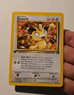 Meowth 62/82 1st Edition Common Team Rocket Pokemon LP - Image 3