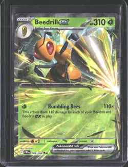 Beedrill ex 003/086 Double Rare ME04: Chaos Rising Pokemon NM/M - Image 1