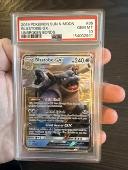 Blastoise GX 35/214 FA Ultra Rare 2019 Pokemon Unbroken Bonds PSA 10 Gem Mint - Image 3