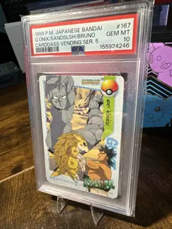 1999 POKEMON JPN BANDAI CARDDASS VENDING 167 BRUNO/SANDSLASH/GIANT ONIX PSA 10 - Image 2