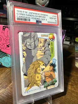 1999 POKEMON JPN BANDAI CARDDASS VENDING 167 BRUNO/SANDSLASH/GIANT ONIX PSA 10 - Image 3