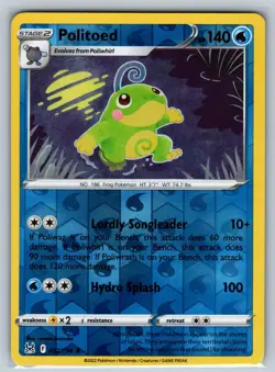 Politoed 032/196 Rare Lost Origin Pokemon Reverse Holo Near Mint - Image 1