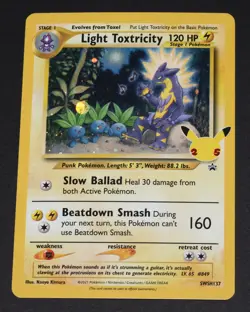 Light Toxtricity SWSH137 Black Star PROMO Pokemon Celebrations 25th NM Holo - Image 1