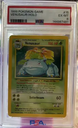 PSA 6 Venusaur Holo Base Set 015/102 English 1999 - Image 1
