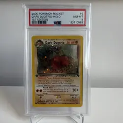 Pokemon 2000 Team Rocket Dark Dugtrio 6/82 1st Edition Holo PSA 8 English - Image 1