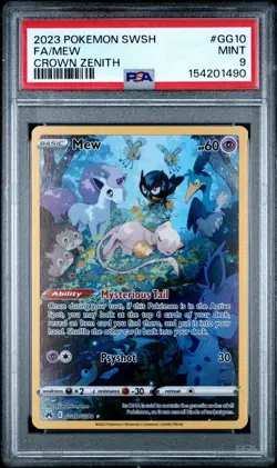 2023 Pokemon SWSH Crown Zenith Full Art FA/MEW GG10/GG70 PSA 9 - Image 1
