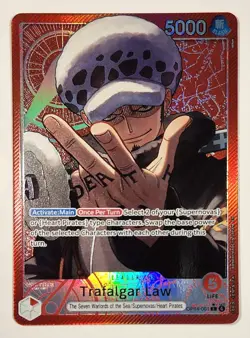 Trafalgar Law OP14-001 Leader Alt Art One Piece - The Azure Sea's Seven - Image 1