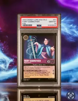 2023 Disney Lorcana EN 2 Foil Fairy Godmother Mystic Armorer #41 PSA 10 - Image 1