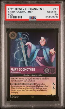 2023 Disney Lorcana EN 2 Foil Fairy Godmother Mystic Armorer #41 PSA 10 - Image 2