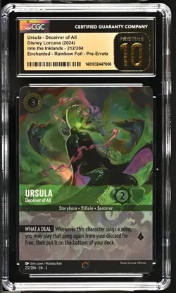 Disney Lorcana GRADED Ursula Deceiver of All 212 ENC PRISTINE 10 CGC - Image 1