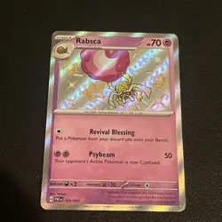Rabsca 163/091 Holo Pokemon Paldean Fates Card NM Condition - Image 1