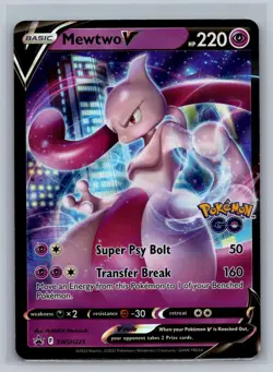 Mewtwo V SWSH223 Holo Promo Sword & Shield Promo Pokemon Card Near Mint - Image 1