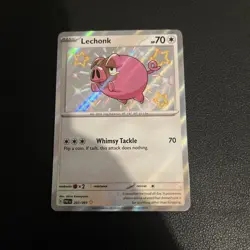 Pokemon Lechonk TCG Card 207/091 Paldean Fates Baby Shiny Rare NM Condition - Image 1