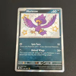Murkrow 181/091 - Shiny Holo Rare - Paldean Fates Pokemon Card NM - Image 1