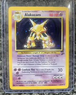 Pokemon Alakazam Base Set 2 Holo Card 1/130 Pokemon TCG NM - Image 2