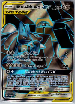 Lucario & Melmetal GX (Full Art) 203/214 SM - Unbroken Bonds - Pokemon Card - NM - Image 1