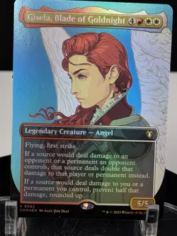 MTG Gisela Blade of Goldnight BORDERLESS PROFILE FOIL NM Commander Masters #0682 - Image 1
