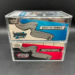 2x Pokemon Black Bolt White Flare Sealed Booster Bundle Display Case W/Acrylic - Image 2