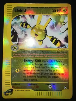 2002 Pokemon TGC Aquapolis Elekid Reverse Holographic Excellent #9/147 - Image 2