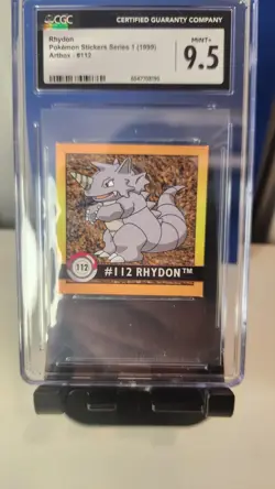 Pop 2! CGC 9.5 MINT 1999 Artbox Pokemon Action Flipz Series One #112 Rhydon - Image 1