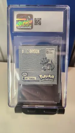 Pop 2! CGC 9.5 MINT 1999 Artbox Pokemon Action Flipz Series One #112 Rhydon - Image 2