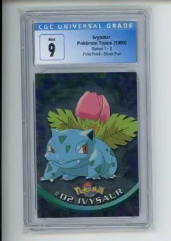 1999 Pokemon Topps Series 1 - 2 Ivysaur #02 First Print Silver Foil CGC 9 (024) - Image 1