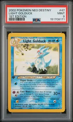 2002 POKEMON NEO DESTINY 1ST EDITION #47 LIGHT GOLDUCK PSA 9 - Image 1