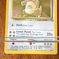 Pokemon Kangaskhan Jungle Holo Rare 90 HP Basic 5/64 TCG Wizards English 1999 - Image 4