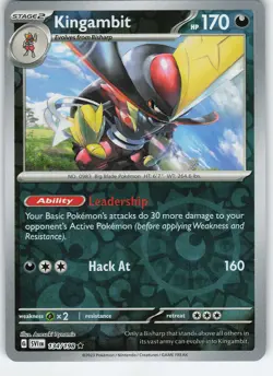 Kingambit - 134/198 Rare Reverse Holo SV01: Scarlet & Violet Base Set NM Pokemon - Image 1