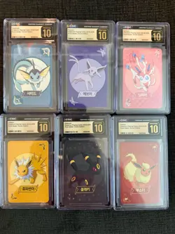 FULL SET Eevee Evolution CGC Pristine Gem Mint 10 Pokemon TCG Point Salad 2019 - Image 1