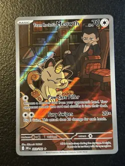 Team Rockets Meowth 203/182 Destined Rivals NM Pokemon - Image 1