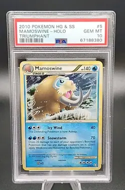 PSA 10 Gem Mint Pokemon Mamoswine Heartgold Soulsilver Triumphant Holo Rare #5 - Image 1
