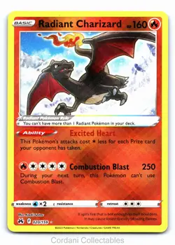 Radiant Charizard 020/159 Ultra Rare Pokemon Crown Zenith NM - Image 1