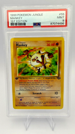 PSA 9 MINT English 1999 Pokemon Jungle Mankey - 1st Edition #55/64 - Image 1