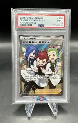 PSA 9 Pokemon Chili &Cilan & Cress #258 Fusion Strike - Image 1
