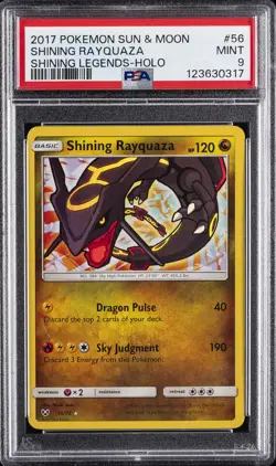 2017 POKEMON SUN & MOON SHINING LEGENDS #56 SHINING RAYQUAZA-HOLO PSA 9 - Image 1