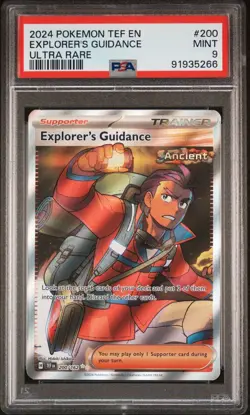 Explorer's Guidance Full Art Ultra Rare 2024 Pokemon Temporal Forces #200 PSA 9 - Image 1