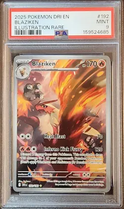 Pokemon TCG Destined Rivals Blaziken #192/182 Illustration Rare PSA 9 MINT - Image 1