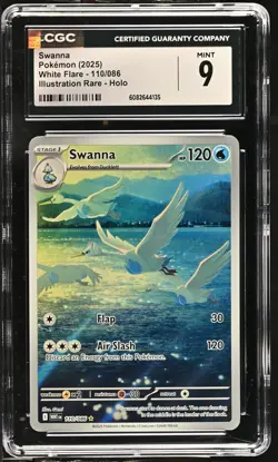 Pokemon GRADED Swanna 110/086 White Flare IR 9 CGC ENGLISH - Image 1