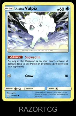ALOLAN VULPIX 39/236 C COSMIC ECLIPSE POKEMON NM/M - Image 1