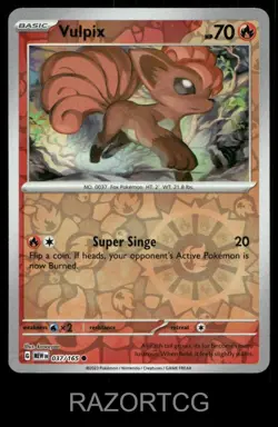 VULPIX 037/165 C 151 POKEMON REVERSE HOLO NM/M - Image 1