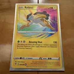 Pokemon Raikou Amazing Rare Vivid Voltage SWSH04 050/185 Nintendo Game Freak NM - Image 2