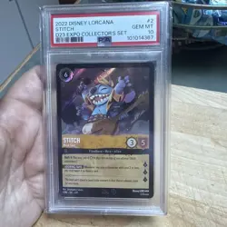 2022 Disney Lorcana Stitch Rock Star 2/P1 D23 Expo 1st Edition PSA 10 - Image 1